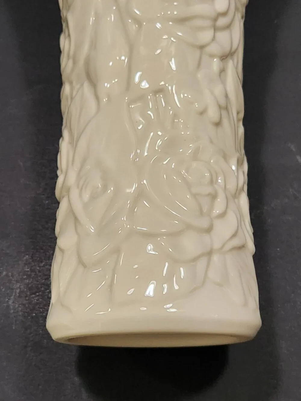 VTG Lenox Floral Gallery Collection Rose Porcelain Embossed Fluted Vase 8.5